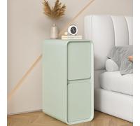 Modern Green Nightstand Slim 2-Drawer Bedside Table Narrow Side Table for Bedroom & Living Room Compact Night Stand (Size: 25CM/9.8IN)