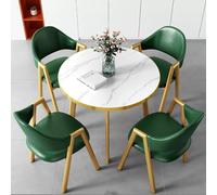 Modern Green Round Conference Table Set for 4 - Stylish Office Reception & Dining Furniture Perfect for Negotiation Rooms and Living Rooms