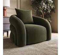 Modern Green Velvet Armchair with Cushion - Zuri