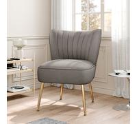 Modern Grey Armless Wingback Accent Chair