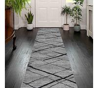 Modern Grey Carpet Runners for Hallway 1m 150m 2m 250cm 3m 350cm 4m 450cm 5m 6m Extra Long Rug Door Mat Kitchen Hall Stairs Narrow Runner Rugs with Non-slip Backing (Size : 60x350cm/2ftx11.5ft)