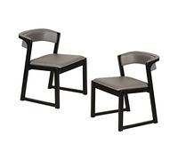 Modern Grey Dining Chairs Set of 2 - Upholstered PU Leather Side Chairs for Dining Room Stylish and Comfortable Dining Room Furniture