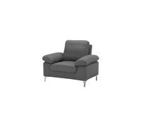 Modern Grey Fabric One Seater Sofa with Chrome Feet