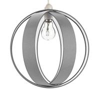 Modern Grey Faux Silk Fabric Cocoon Globe Design Ceiling Pendant Light Shade Happy Homewares Grey One Size
