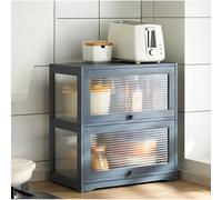 Modern Grey Kitchen Cabinet - 42x25x50cm Spice & Dish Storage Sideboard Stylish Shelf for Cookware nizationSpace-Saving Perfect for Small Kitchens