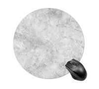 Modern Grey Limestone Texture Mousepad Round Computer Mousepad Waterproof Gaming Mousepads with Non-Slip Rubber Base Mousepads Mousemat for Laptop Office 20 CM