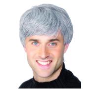 Smiffys Corporate Wig, Grey , Icons & Idols Fancy Dress, Adult Dress Up Wigs