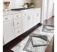 Modern Grey Narrow Runner Rug Corridor Kitchen Laundry Entryway Non-slip Decor Floor Mats 100cm/1.5m/2m/300cm/350cm/4m/5m/6m Extra Long Carpet(70×250cm/2.3ft×8.2ft)