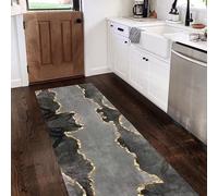 Modern Grey Narrow Runner Rug Entryway Living Room Corridor Kitchen Non-slip Decor Floor Mats 80X200cm Lounge Entrance Door Kitchen Short Mats(70×350cm/2.3ft×11.5ft)