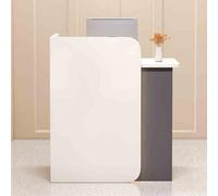 Modern Grey Reception Desk with Lockable Drawer 31.5" Checkout Counter for Store Salon & OfficeStylish Negotiation Table Furniture