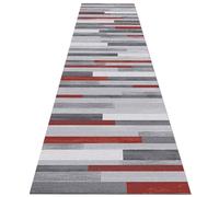 Modern Grey Red Narrow Runner Rug For Entryway Corridor Hall Kitchen Non-slip Decor Floor Mats 60cm/70cm/80cm/100cm Wide Bedroom Runner Carpet(100×350cm/3.3ft×11.5 ft)