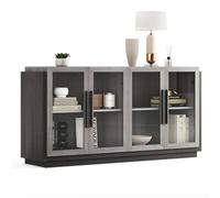 Modern Grey Sideboard Buffet Cabinet, Wood & s Console Table with Sto for Kitchen, Dining Room, Living Room, Hallway - Brixston