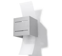 Modern Grey Wall Lamp: LORETO Square Design, Up/Down Light, G9 Bulb