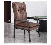 Modern Guest Reception Chair with Padded Armrest and High Back Support Ideal for Waiting Rooms and Offices Comfortable Single Sofa with Lumbar Support Suitable for Restaurant Use,Brown-One Size