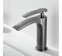 Modern Gunmetal Gray Waterfall Bathroom Faucet, Hot & Cold Sink Mixer Tap, Easy Installation, Stylish Bathroom Fixtures for Contemporary Basins