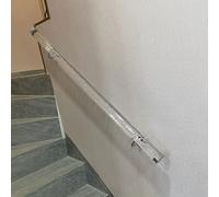 Modern Hallway Loft Step Wall Handrail 6M 5M 4M 3.6M 3M 2M 1M Long, Gold/Silver Brackets Transparent Handrail Kits for Stairs Indoor Outdoor with 50Mm End Cap,Gold Brackets,380cm/12.5ft