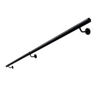 Modern Handrail, Black Metal Wrought Iron Staircase Railing, 1m 1.5m 2m 2.5m 3m Wall Mount Safety Grab Bar for Elderly Support Rod for Indoor & Outdoor(11.5ft/350cm)