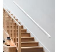 Modern Handrail for Stairs, 300cm/3.6m/4m/5.4m Round Pipe Railing for Indoor Outdoor Steps, White Banister Support Rod Wall Mounted Grab Bar for House Decor(7ft/210cm)