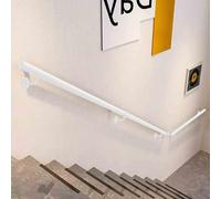 Modern Handrail for Stairs Round, 60cm 1m 1.2m 150cm 1.8m 2m 2.5m 3.3m 3.6m 4.5m White Stair Banister Railing, Wall Balustrade Non-Slip Industrial Iron Pipe Hand Railing with Fittings(11ft/330cm)
