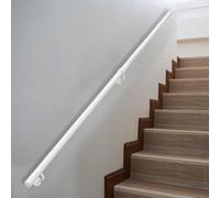 Modern Handrails for Stairs, Wall Mounted Stair Banister Hand Rails with Fittings, Non Slip Round Stair Railings Safety Support Rod for Outdoor and Indoor(7ft/210cm)