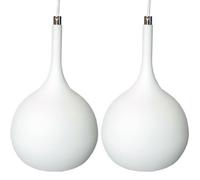 Modern Hanging Ceiling Pendant Light With Led In Matt White And Copper Finish