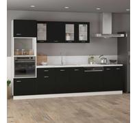 vidaXL Hanging Glass Cabinet Lyon Black 40x31x60 cm Engineered Wood