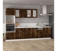 vidaXL Hanging Glass Cabinet Lyon Smoked Oak 40x31x60 cm Engineered Wood