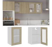 Modern Hanging Glass Cabinet Home Storage Wall Cupboard Floating Kitchen Unit