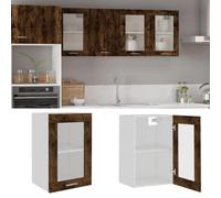 Modern Hanging Glass Cabinet Home Storage Wall Cupboard Floating Kitchen Unit