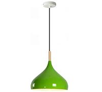 Modern Hanging Pendant Light Fitting, Industrial Single Loft Ceiling Adjustable Lamp Retro Shiny Metal Large Light Shade, E27 Base 1m Pendant Living Room, Kithcen Island (Green, Mosque - 31.5cm)