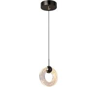 Modern Hanging Pendant Lights Set of 2 Bubble Glass Globe Chandeliers with Adjustable Cord for Kitchen Island Dining Room Bar Black Finish (1 Pack)