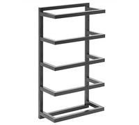 Modern Hanging Towel Rack Wall Mounted Storage Chromed Steel Black Cintra