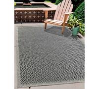 Modern Harper Greek Key Design Outdoor-Indoor Rugs Dark Grey 120X170 Cm