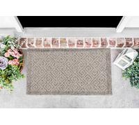 Modern Harper Greek Key Design Outdoor-Indoor Rugs Silver 50X80 Cm