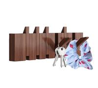 Modern Hat Coat Hook - Entryway Wall Art Hook, Single Wooden Row for Accessory Hanging, Solid Beech Bracket with Movable Arms, Clothes Holder, Decorative Gantry for Caps, Scarves and Purses