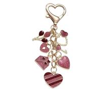 Modern Heart Sequined Keychain With Butterfly Tassels Bag Charm Handbag Pendant For Adding A Stylish Touch To Your Accessory