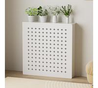 Modern Heater Cover Radiator Covers, White Radiator Cabinet Shelf for Home, Cross Pattern Design, PVC Wood Heating Shelf for Living Room, Hallway(50 * 60 * 20cm/19.7 * 23.6 * 7.9in)