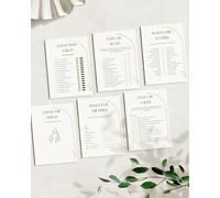Modern Hen Party Games - Pack of 6 Printed Hen Do Activities | Bridal Shower & Bachelorette Quiz Cards | Minimalist UK Design