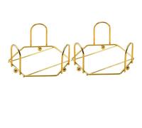 Modern Hexagon Gold Iron Metal Coaster Holder 4 Inch Bulk Cup Storage Caddy for Round and Square Coasters - Bar, Kitchen, Home, Cabin, Apartment - Pack 2