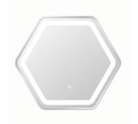 Modern Hexagon LED Bathroom Wall Mirror with Metal e - Lighted Makeup Mirror for Hallway & Entryway Slish Mirror (White 80cm/31.5in)