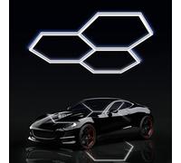 MODERN Hexagon LED Garage Light, Super Bright 105W 12600LM 65000K Daylight White LED Car Garage Light, 3 Hexagonal Grids for Garage, Shopping Mall, Workshop and Car Detailing etc.