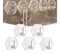 Modern Hexagon Shape Self Adhesive Hooks, Hexagonal Ripple Hook, Clear Surfaces Without Damage Easy Installation for Bathroom Decoration Multipurpose Acrylic Adhesive Hooks