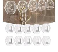 Modern Hexagon Shape Self Adhesive Hooks, Hexagonal Ripple Hook, Clear Surfaces Without Damage Easy Installation for Bathroom Decoration Multipurpose Acrylic Adhesive Hooks