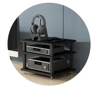 Modern HIFI Audio Cabinet - Multi-Layer Design for Home Entertainment Sleek Black Finish Space-Saving 40x35x33cm Perfect for Audio Equipment and Decor
