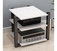 Modern HiFi Audio Rack 2/3/4 Layer Steel Media Stand for Stereo Components Shockproof Amplifier Stand Home Theater Speaker Cabinet for DVD Record Player TV Box & WiFi Router