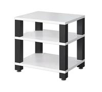 Modern HiFi Audio Rack - Stylish Stereo Stand for Record Player & AV Media Tower, Heavy Duty Entertainment Center Storage (60x48x58cm, Light White)