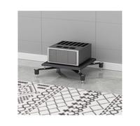 Modern HiFi Rack Stereo Tower Audio Video Media Stand with Shock Absorbing Feet Gaming Console Equipment Shelf for Home Office TV (Black 1 Tier)