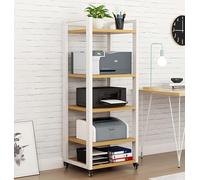 Modern HiFi Rolling Cabinet - 5-Tier Heavy-Du Entertainment Rack Black/White Ma Sto Tower for Home o & DVD nizat Space-Saving Solut.