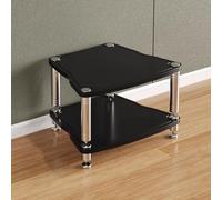 Modern HiFi Turntable Stand Record Player Shelf Entertainment Center with Storage AV Rack Stylish Black Floor Cabinet for Vinyl Records and Audio Equipment