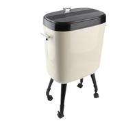Modern High-Capacity Trash Can with Wheels 15L Removable Inner Bin Slim Design for Kitchen Office and Living Room - Eco-Friendly Green Waste Bin